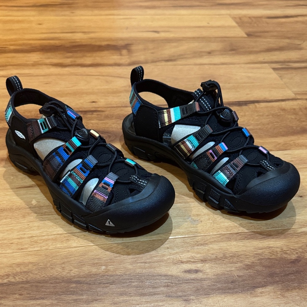 *New* Keen Raya Black Women's size 6.5 Multicolor Strappy Sandals